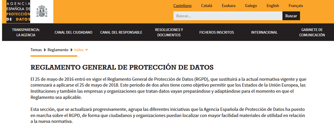 La AEPD premiará iniciativas del sector público y privado para adaptarse al Reglamento General de Protección de Datos